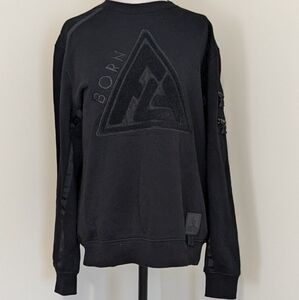 Born Fly black on black knit logo sweatshirt